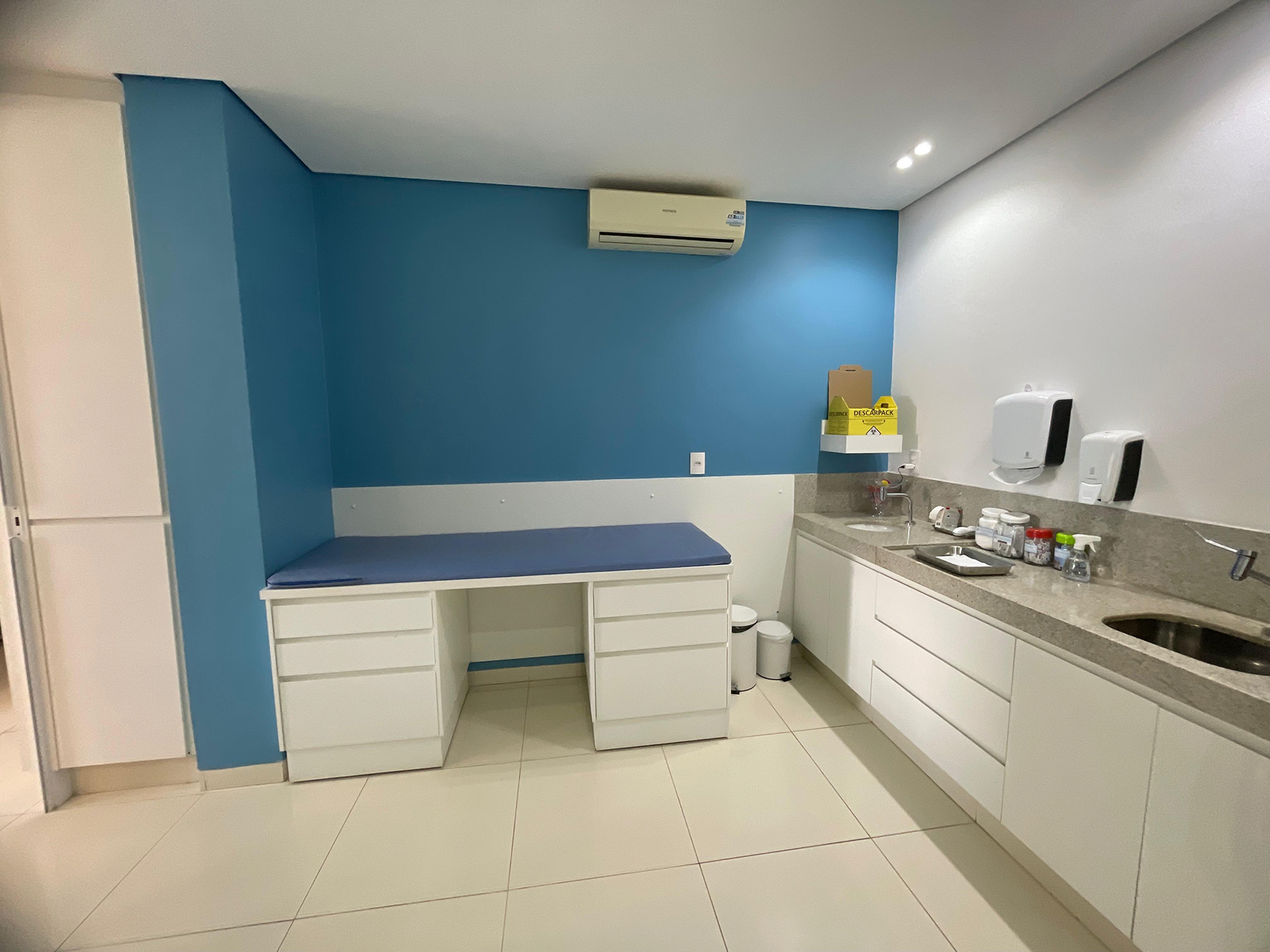 Sala de aplicação climatizada
